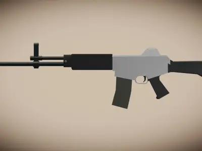 K2 Assault Rifle - Creative Low-Poly 3D Model Free low-poly 3D model