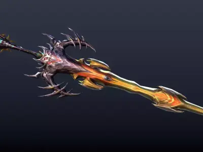Futuristic Sword Low-poly 3D model 33