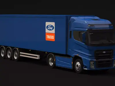 Ford F-Max Box Trailer 3D model