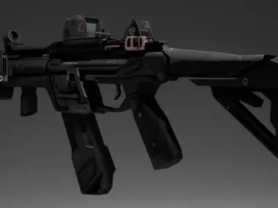 Sci-fi Submachine Gun  Game Ready  - R97 Low-poly 3D model