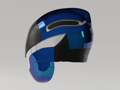futuristic helmet ninja Low-poly 3D model