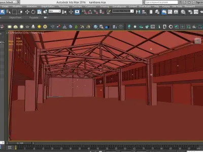 Factory interior Low-poly 3D model