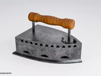 Vintage Coal Iron Low-poly 3D model