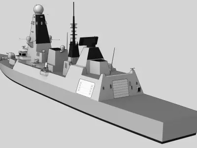 DDG Type 45 Daring class Low-poly 3D model