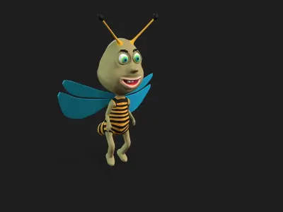 Bee 3D Low-poly 3D model