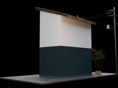 Japanese style shop front 3D model