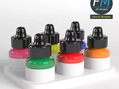 Acrylic Fluorescent Ink set 3D model