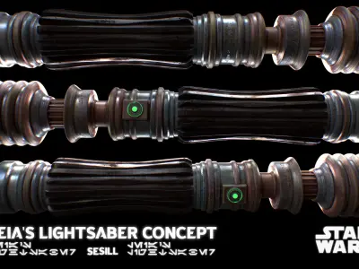 Leia lightsaber Free 3D model