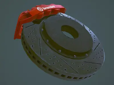 Brake Caliper Low-poly 3D model