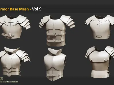 30 Armor Base Mesh - Vol 9 Low-poly 3D model