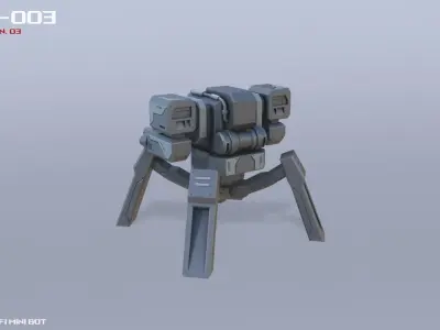 Scifi Mini bot Low-poly 3D model buy