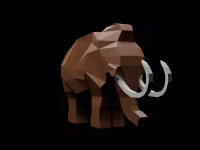 Low Poly Mammoth Low-poly 3D model