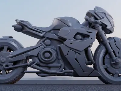 Voidrunner Printable Futuristic Bike Model 3D print model