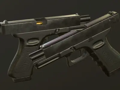 Glock 18 PBR Low-poly 3D model