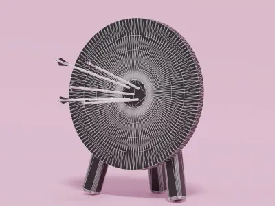 Archery Target and Arrows Low-poly 3D model