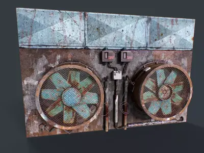Old Industrial Ventilation Low-poly 3D model