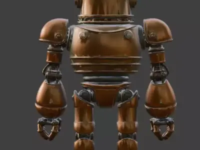 Vintage Copper Nuclear Automaton 3D Model Low-poly 3D model