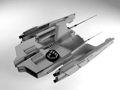 Space Ship                                            Low-poly 3D model