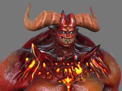 Demon Warrior Low-poly 3D model purchase