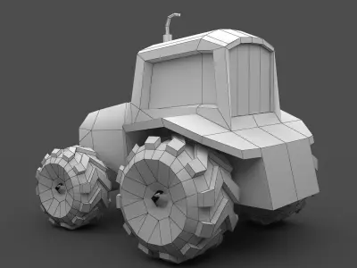 Low Poly Tractor Low-poly 3D model by littlepaw