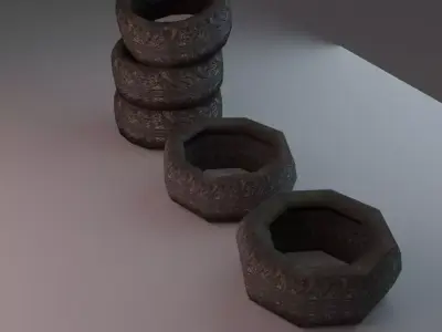 Rusty  Tire - Mobile Game asset Low-poly 3D model