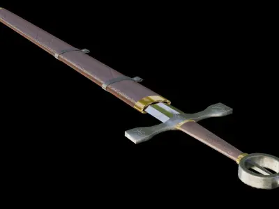Sword and Scabbard Set Low Poly Low-poly 3D model