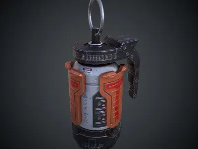 Scifi Grenade PBR Low-poly 3D model