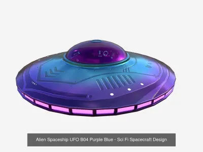 10 Alien Spaceships UFO Collection D Purple Blue - Spacecraft 3D Model Pack purchase