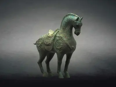 Carving Horse And Marble Stone Horse 3D model purchase