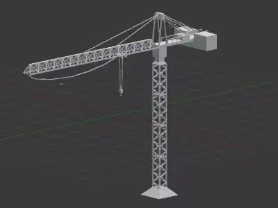Low Poly Crane Low-poly 3D model