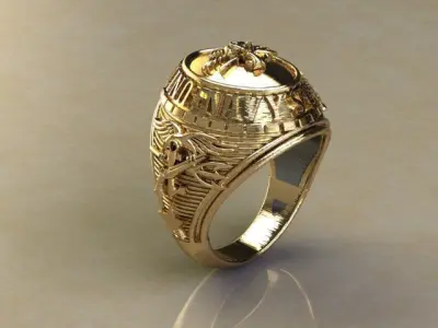 usa navy ring 3d 3D model