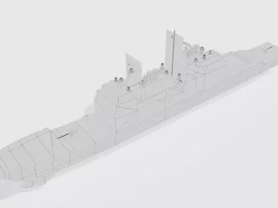 Ticonderoga Low Poly Low-poly 3D model