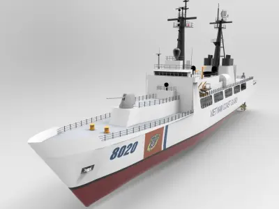 Coast guard ship 3D model