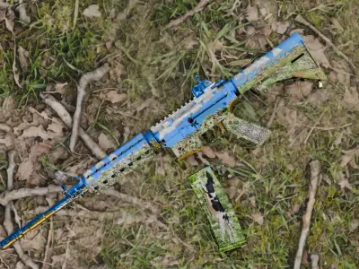 M4 Carbine   Game Ready 3D Model PBR Textures  Rigged Free low-poly 3D model