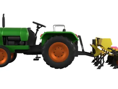 Tractor Seed Drill 3D model