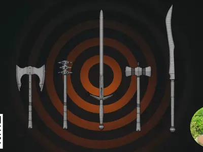 Ultimate Medieval Fantasy Melee Weapon Collection 3D model