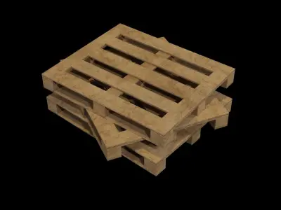 Wooden Cargo Pallet Low-poly 3D model