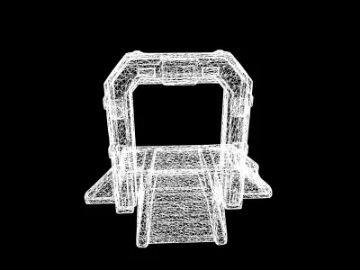 Low Poly Stylized Sci-Fi Industrial Teleporter Low-poly 3D model