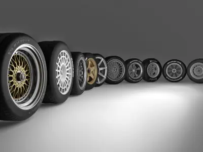 Collection of Wheels and Tires 3D model