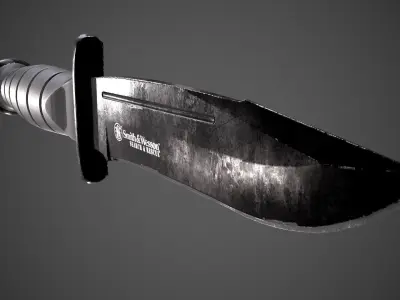 Kombat Knife low-poly 3d model Low-poly 3D model