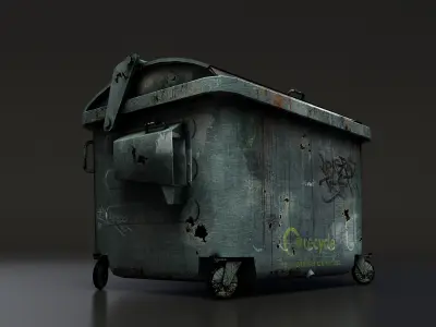 Garbage Dumpster Low-poly 3D model purchase