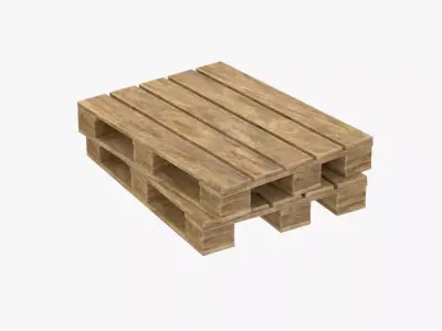 4K Wooden Shelves Pallet Rack Low-poly 3D model