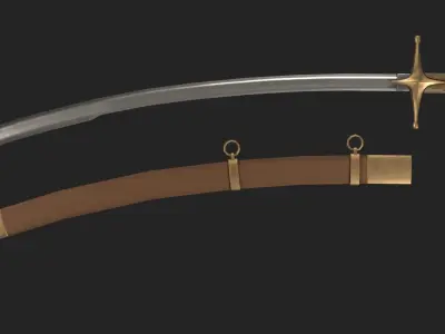 Ancient cossack saber Free low-poly 3D model