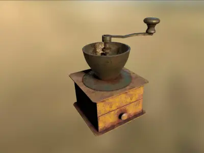 Rusty Coffee Grinder Low-poly 3D model