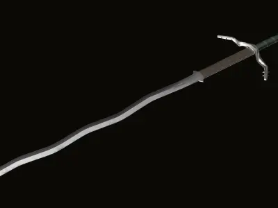 3D Model Flamberg Sword Low-poly 3D model