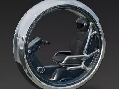 Realistic Mono-Wheel 3D Model Low-poly 3D model