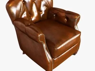 noir furniture club chair vintage cigar leather 3D model