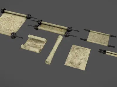 Scrolls Low-poly 3D model