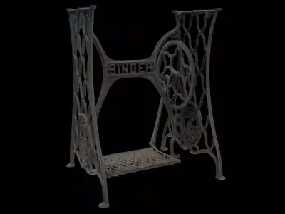 Antique Singer sewing machine stand 3D model