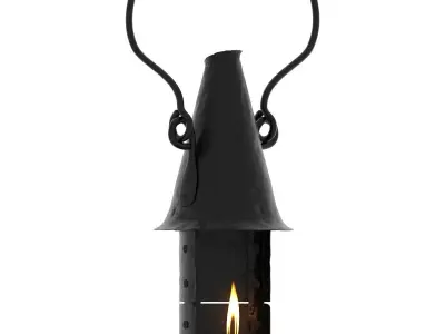 Handholding ancient candle lantern 3d model 3D model